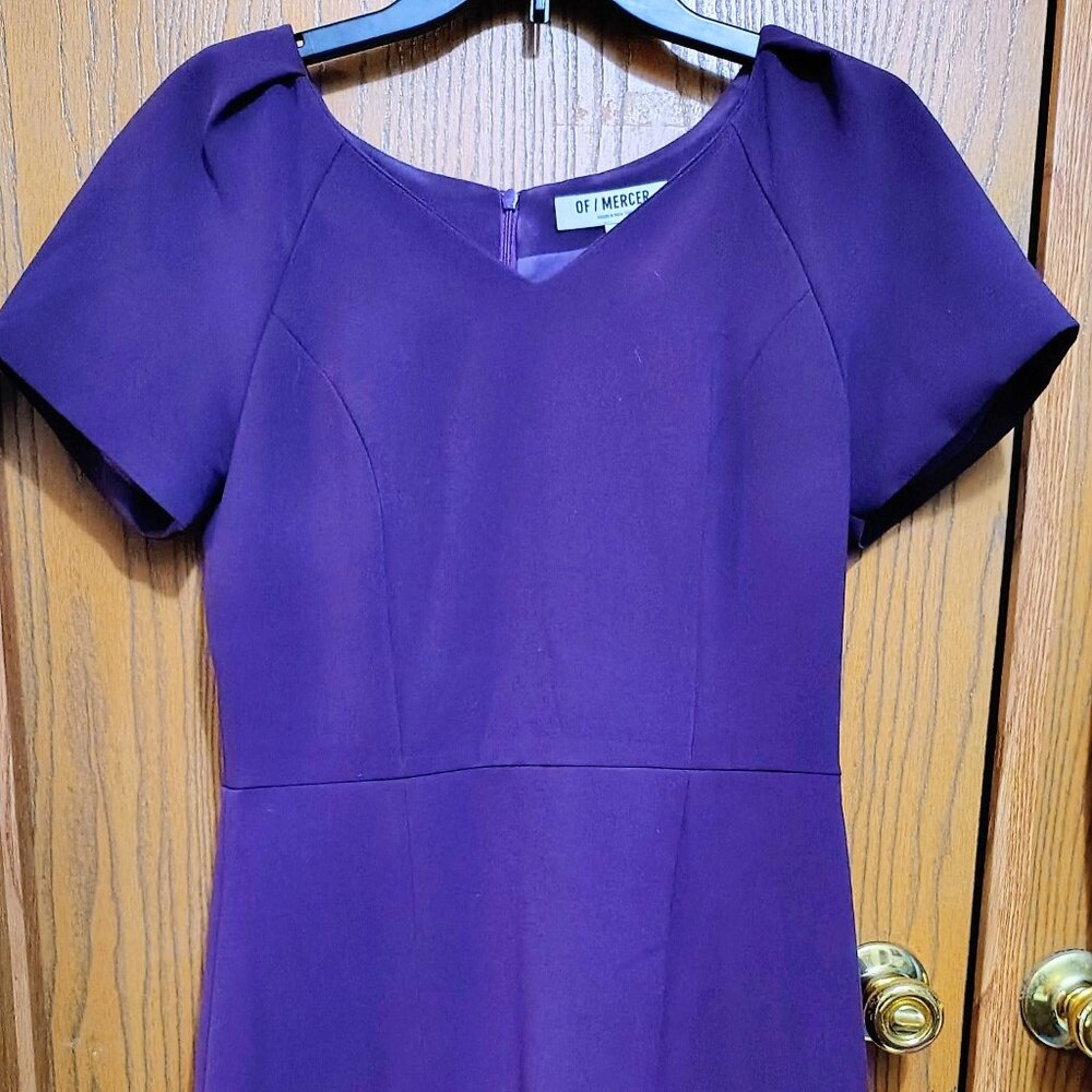Of/MERCER Women's Purple Zip Back Career Business Dress